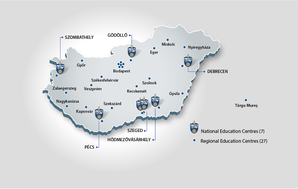 The 7 National and the 27 Regional Education Centres
