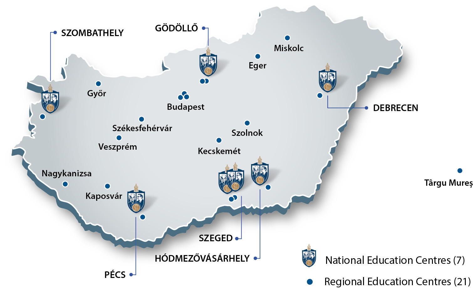 The 7 National and the 21 Regional Education Centres